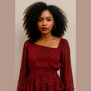 Gilner Farrar Raven Off Shoulder Zebra Blouse - Small